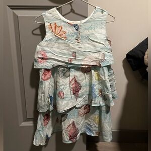 Fábula (FARM Rio for kids) Sea Shell Dress in blue for Girls - Size: 6 years